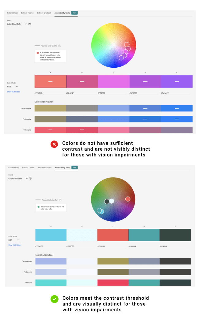 Example of accessible color contrast