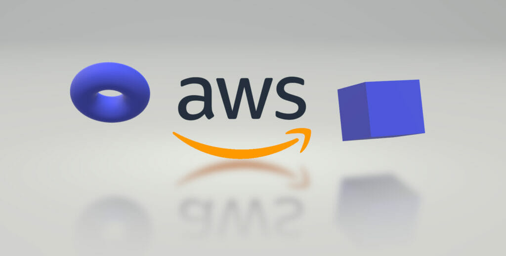 AWS logo with shapes