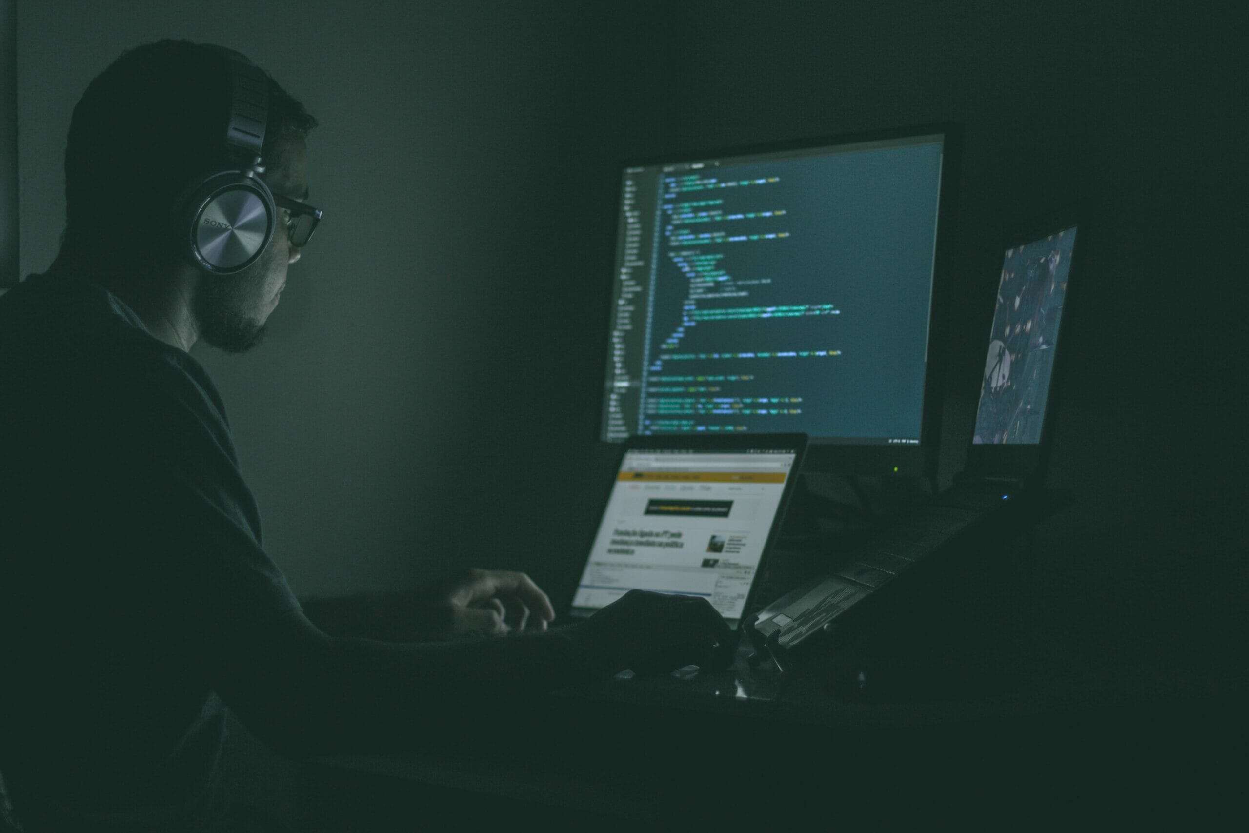 man coding