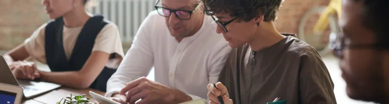 People collaborating around a table