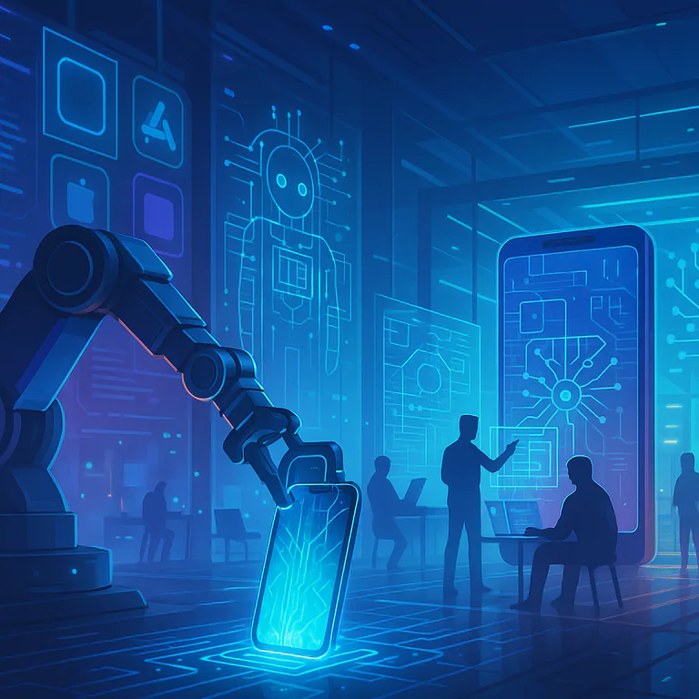 Futuristic AI Lab Assembly