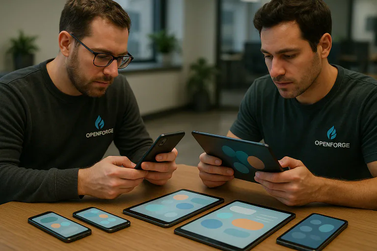 OpenForge UX designer creating app wireframes